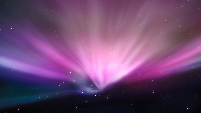 Aurora Borealis Display — Purple, Dramatic, Night, Digital Art, Stars