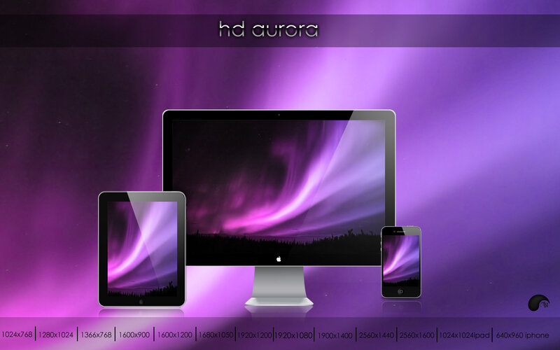 Aurora Borealis Display — Purple, Dramatic