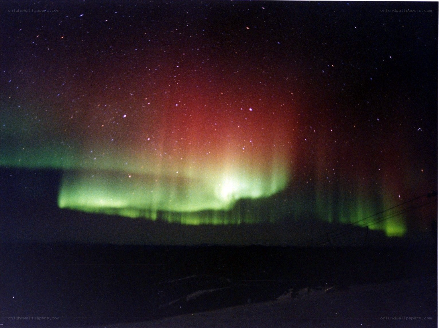 Aurora borealis display