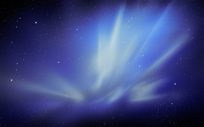 Aurora Borealis in Night Sky — Blue, Serene