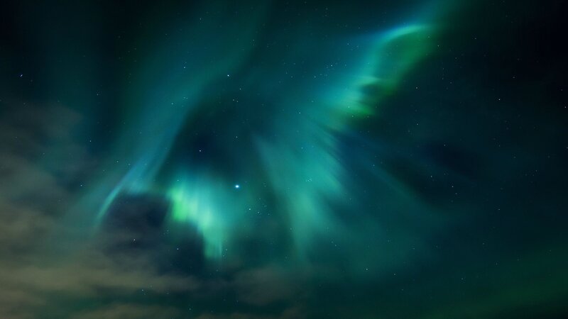 Aurora Borealis in Sky — Green