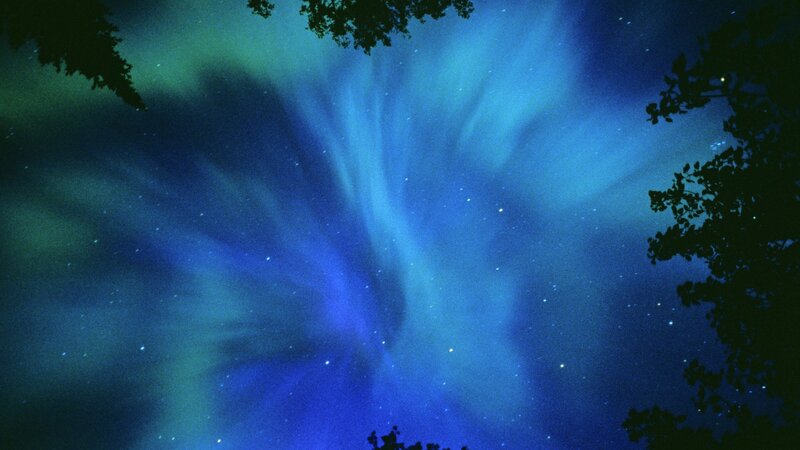 Aurora borealis in the night sky