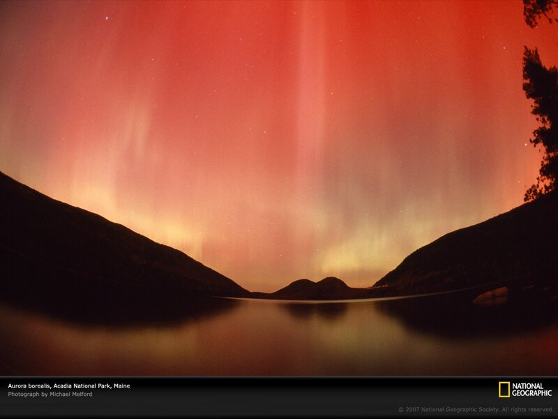 Aurora borealis over Acadia
