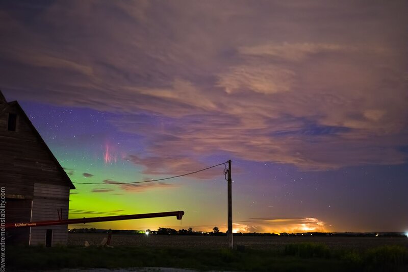 Aurora Borealis over Barn