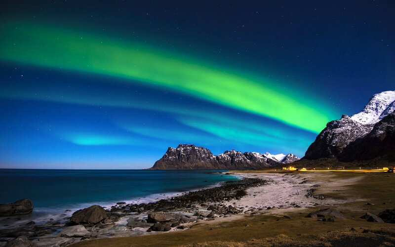 Aurora Borealis over Coast