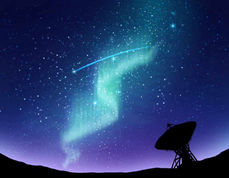 Aurora Borealis over Dish