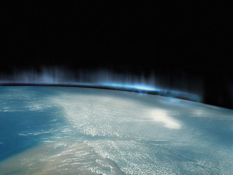 Aurora Borealis over Earth — Blue