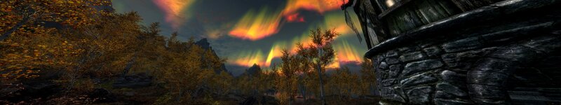 Aurora Borealis over Forest — Green, Dramatic, Night, 3d Render