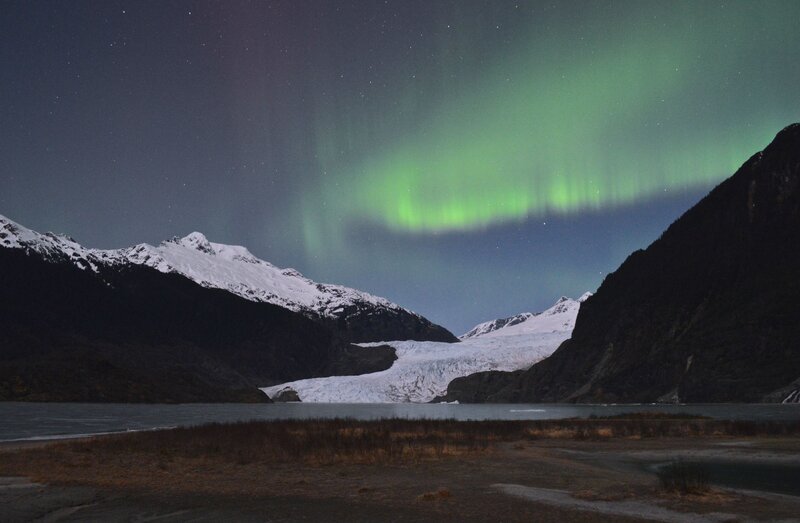 Aurora Borealis over Glacier