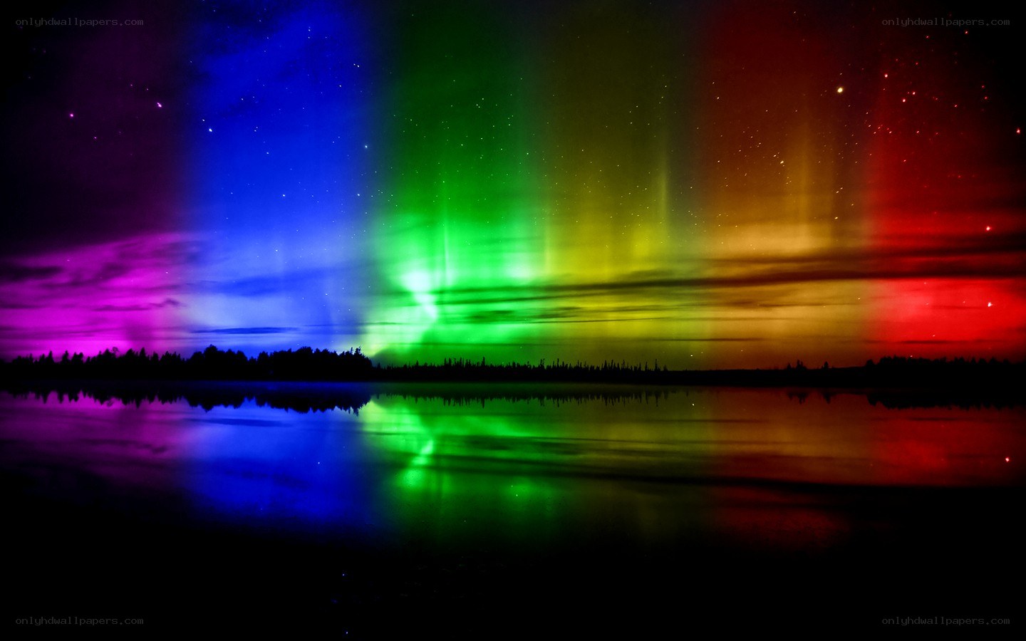 aurora borealis over lake
