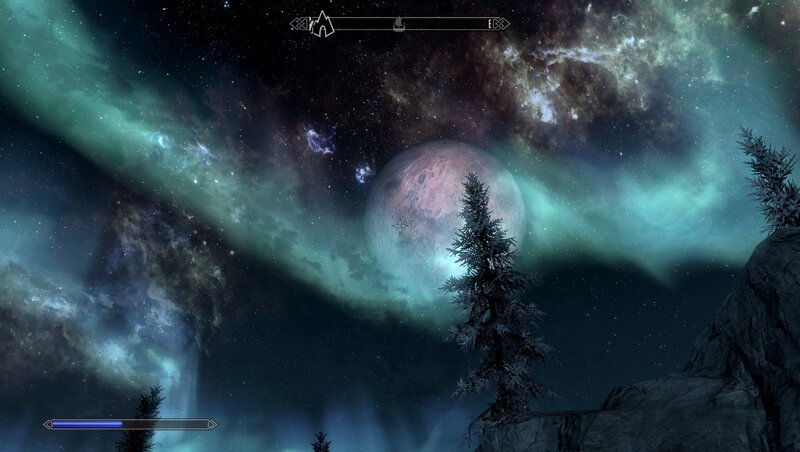 Aurora Borealis over Moon