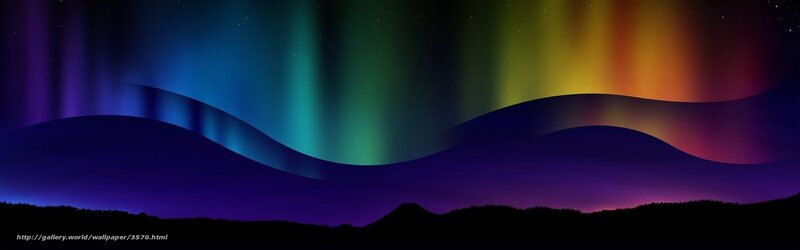 Aurora borealis over mountains