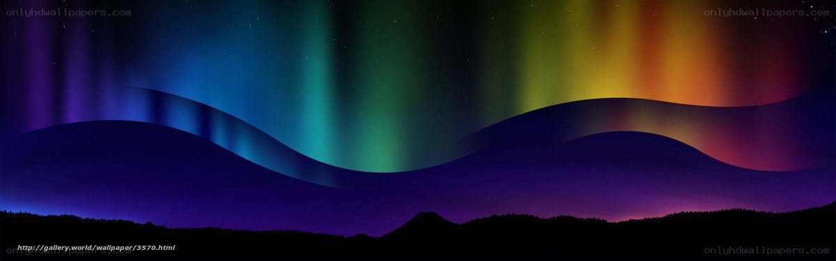 Aurora borealis over mountains