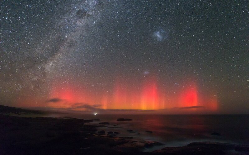Aurora Borealis over Ocean — Black