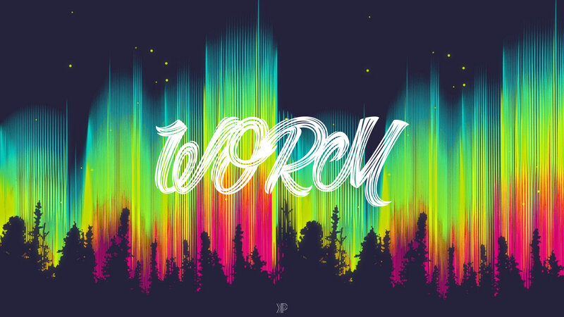 Aurora Borealis over Trees — Green, Vibrant