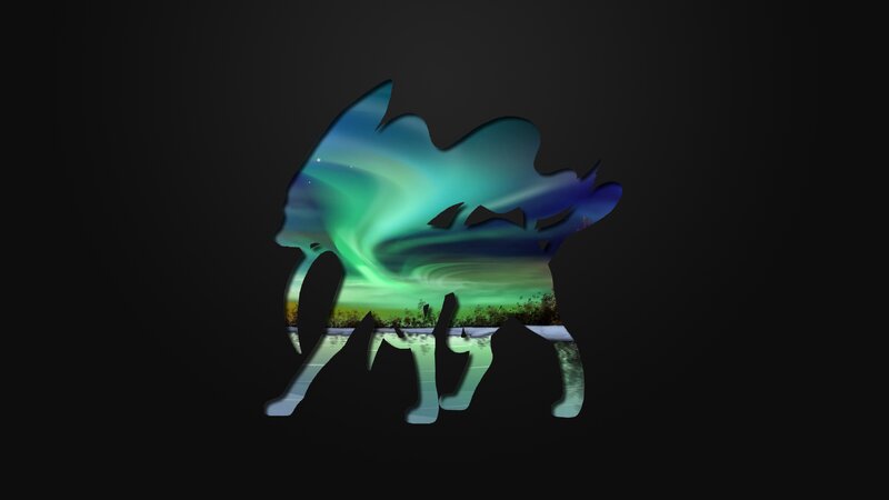 Aurora Borealis Wolf