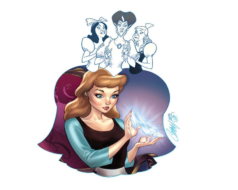 Aurora Holding a Glass Slipper