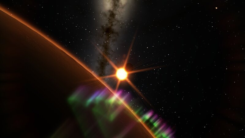 Aurora on an alien planet
