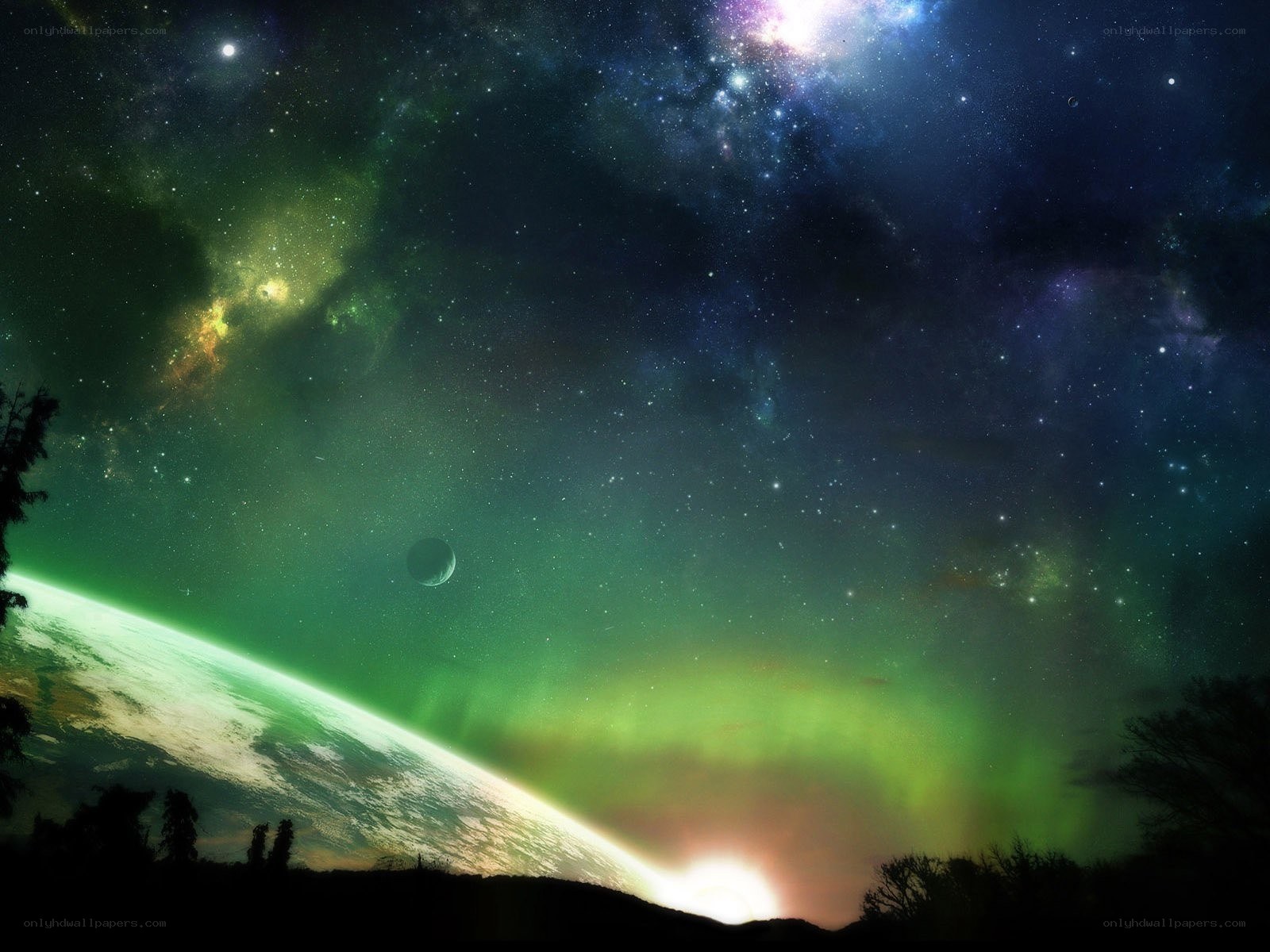 Aurora over a distant planet