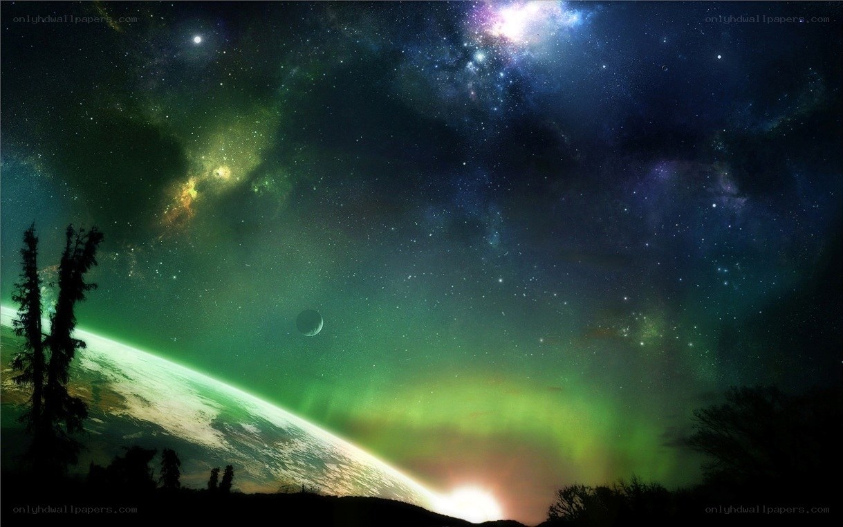 Aurora over a distant planet