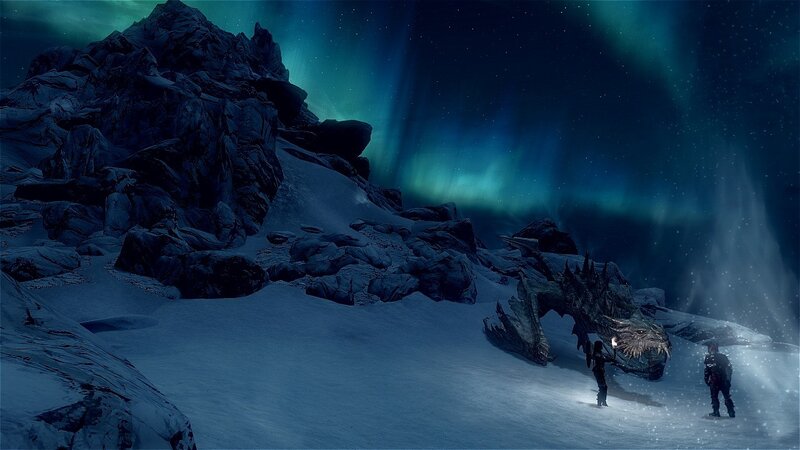 Aurora over a dragon's lair