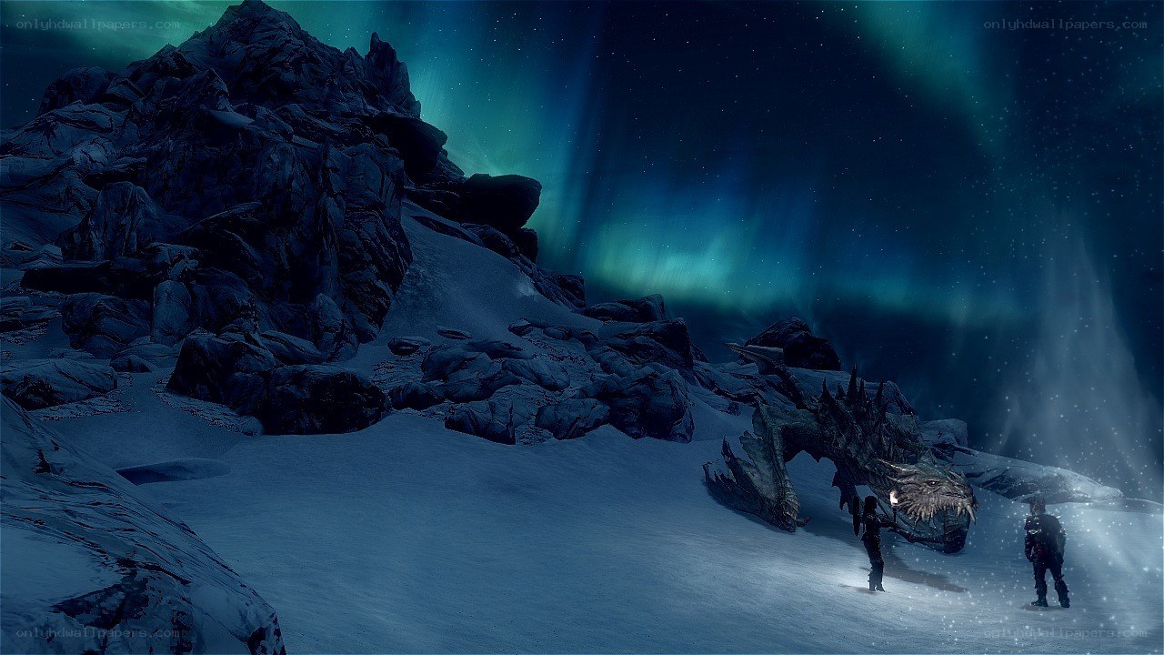 Aurora over a dragon's lair