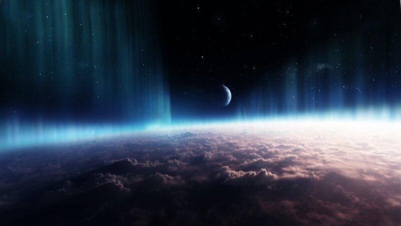 Aurora over a planet