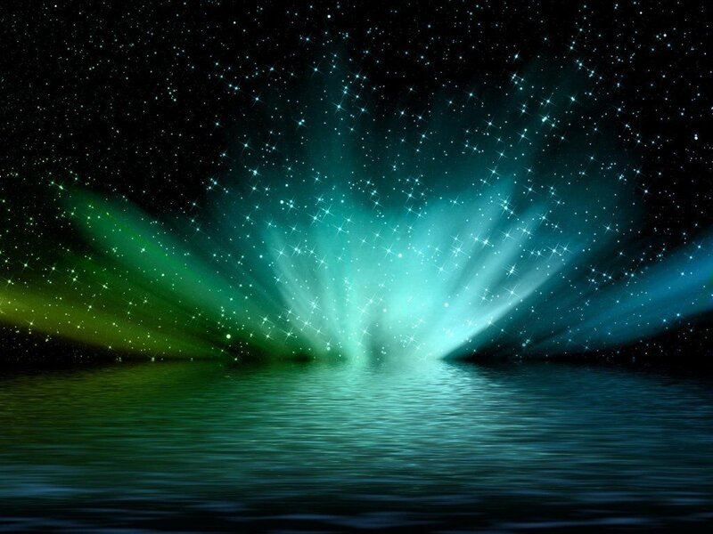 aurora over calm water
