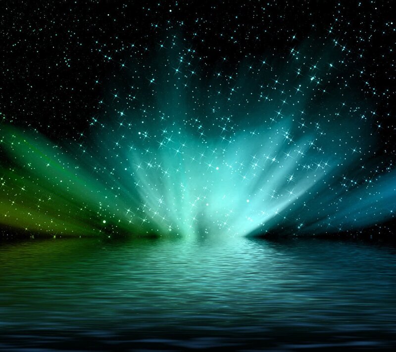 aurora over calm water