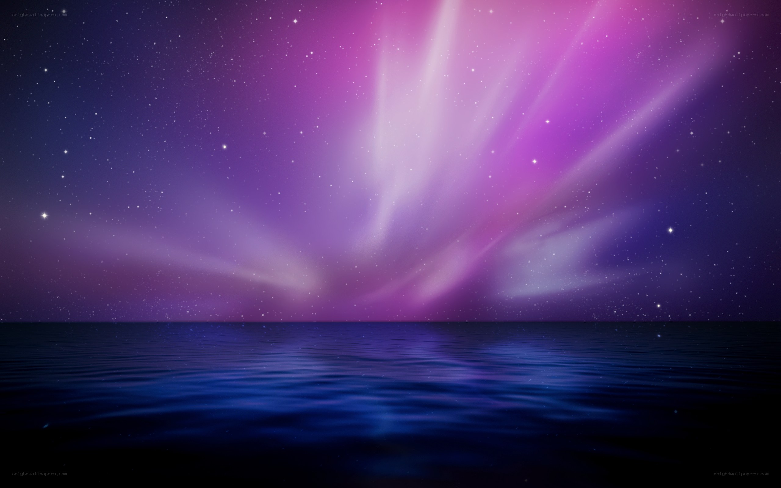 aurora over calm waters