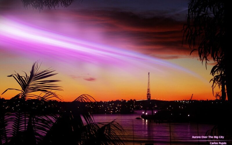 Aurora over City