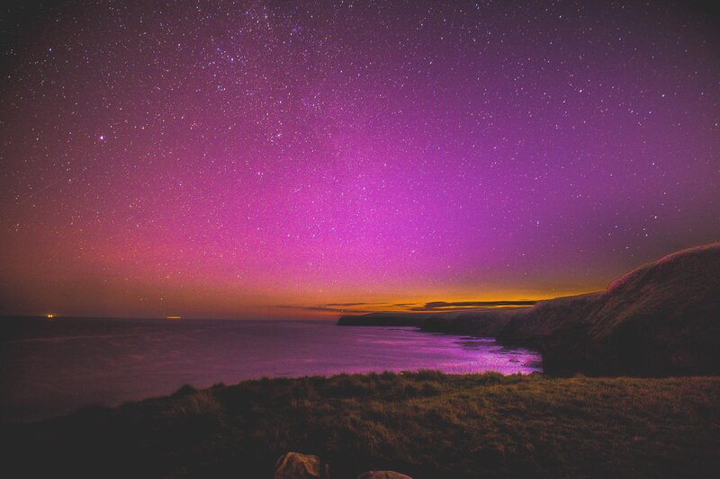 Aurora over Coastline