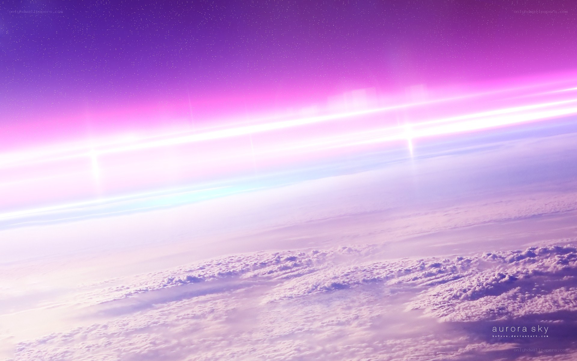 Aurora over Earth from space