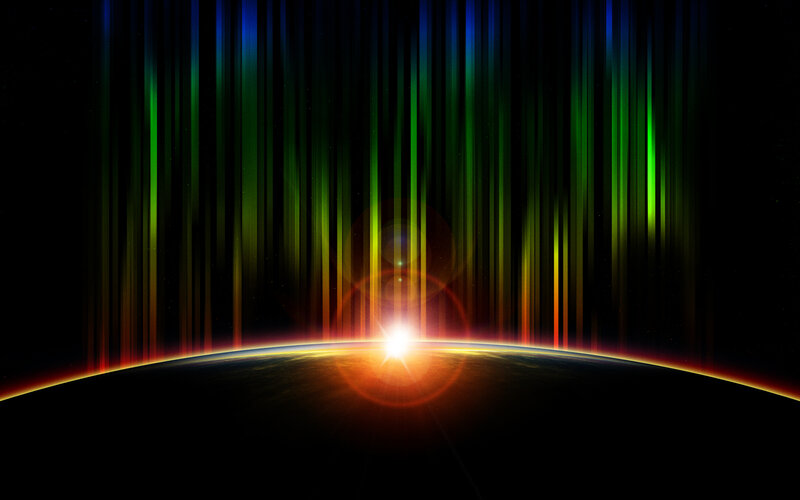 aurora over planet horizon