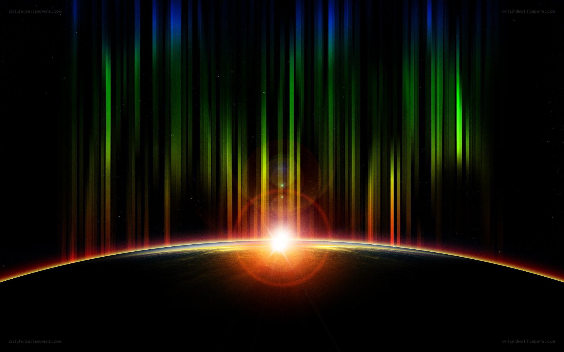 aurora over planet horizon