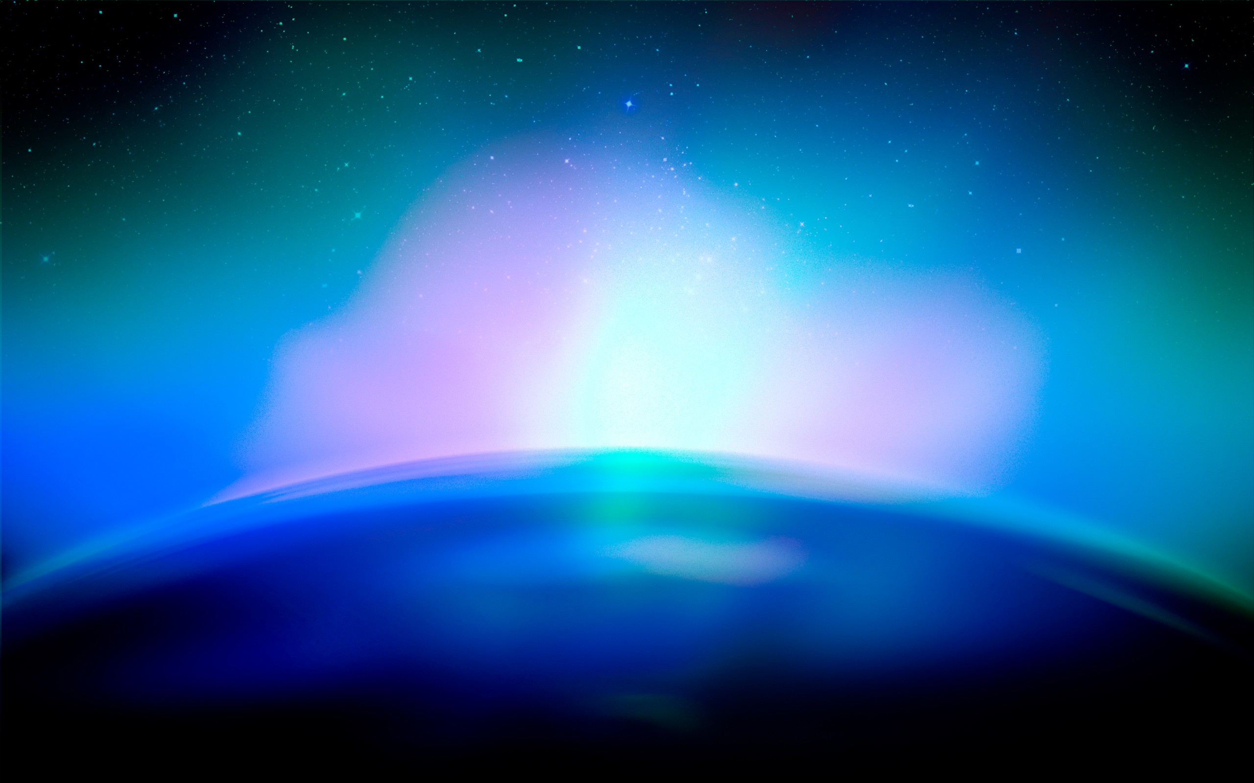 aurora over planet surface
