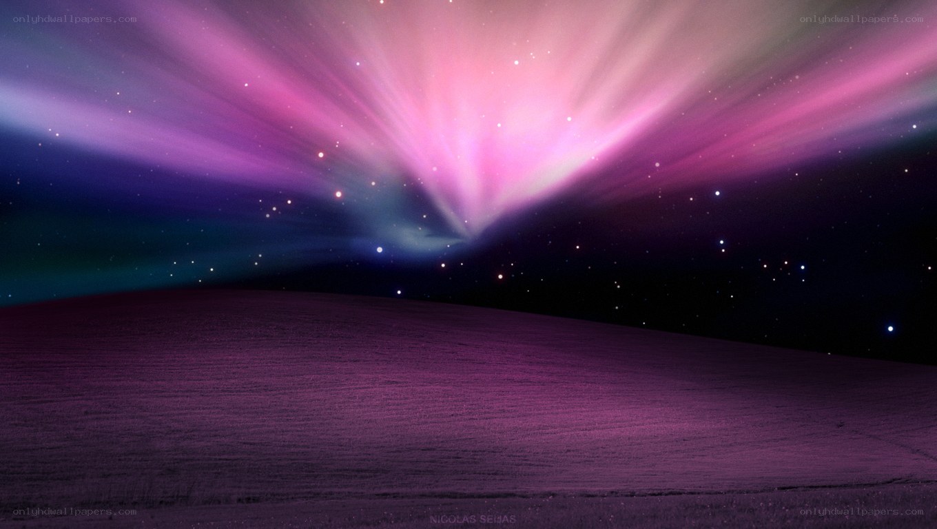 aurora over purple landscape