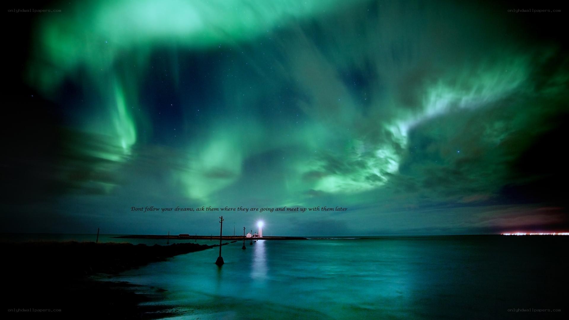 Aurora over the lighthouse