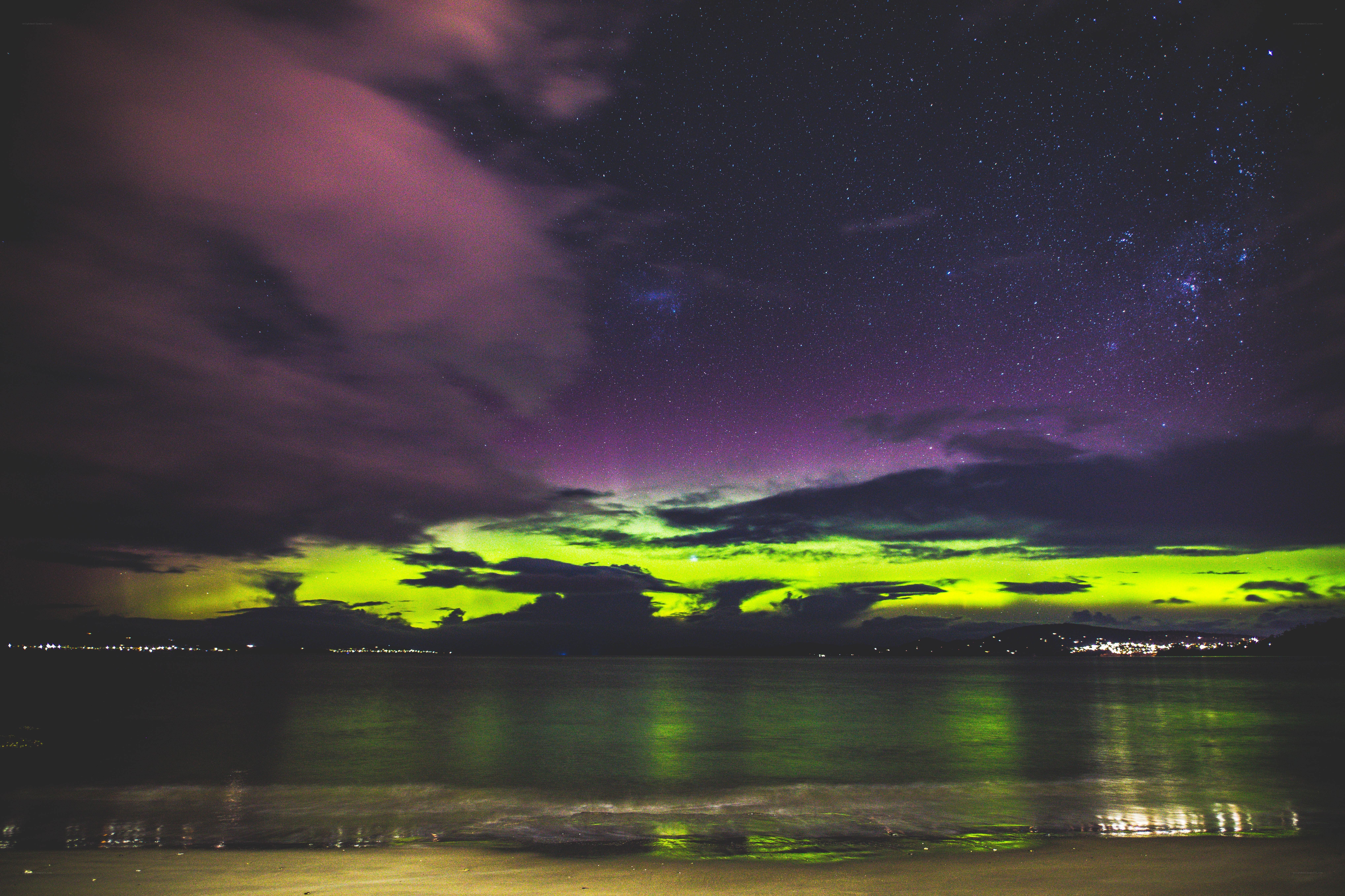 Aurora over the sea