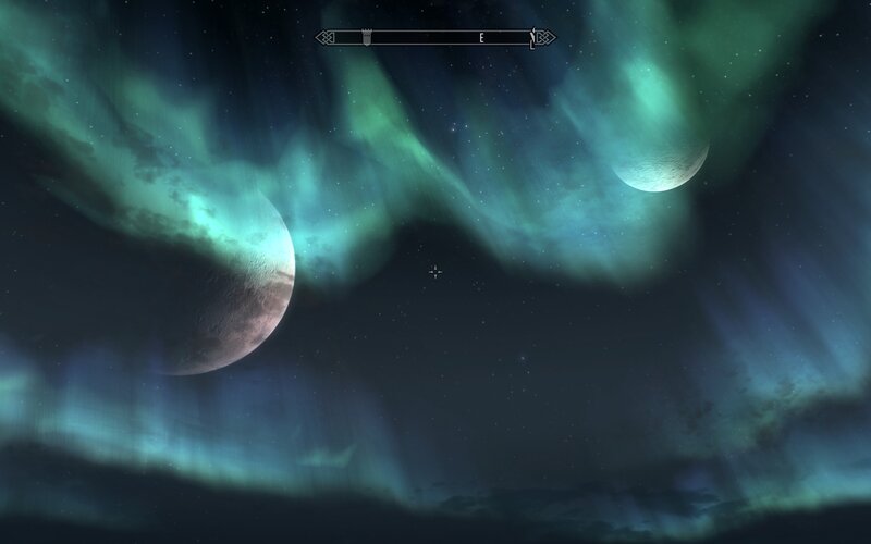 aurora over twin moons