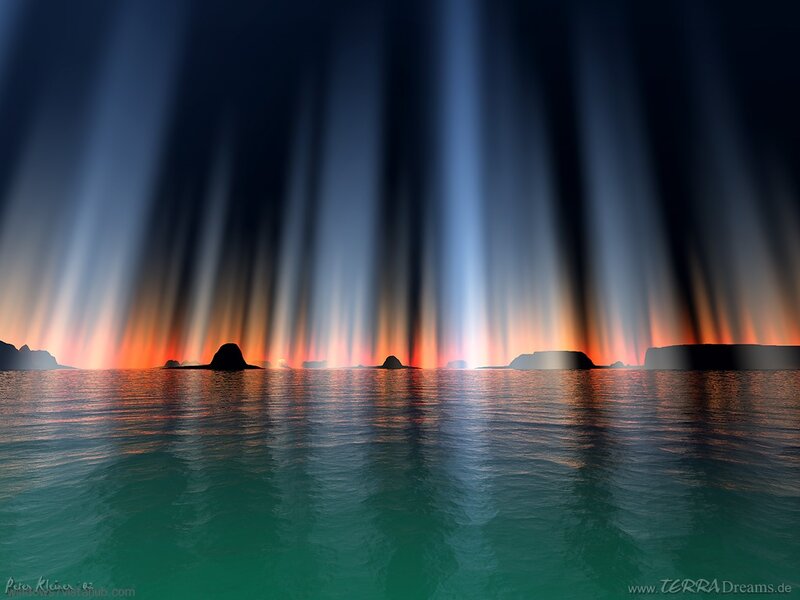 Aurora over Water — Blue