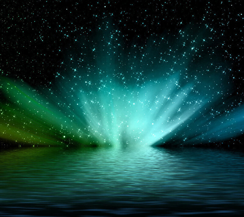 Aurora over Water — Green