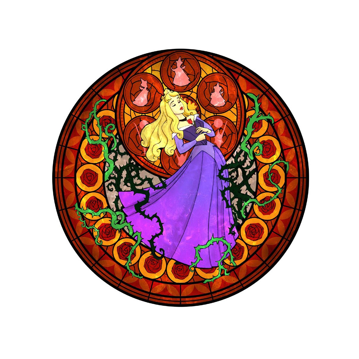 Aurora stained glass window