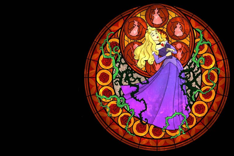 Aurora stained glass window