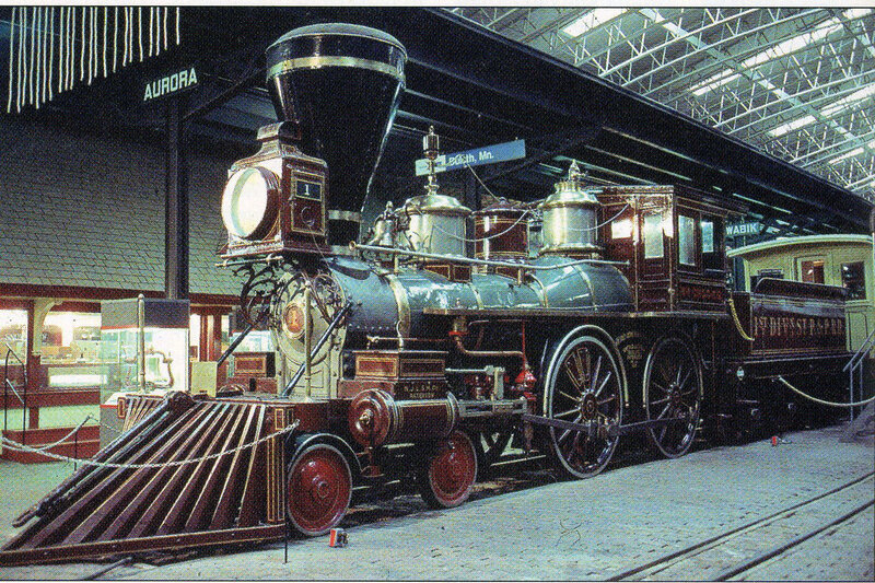Aurora steam locomotive on display