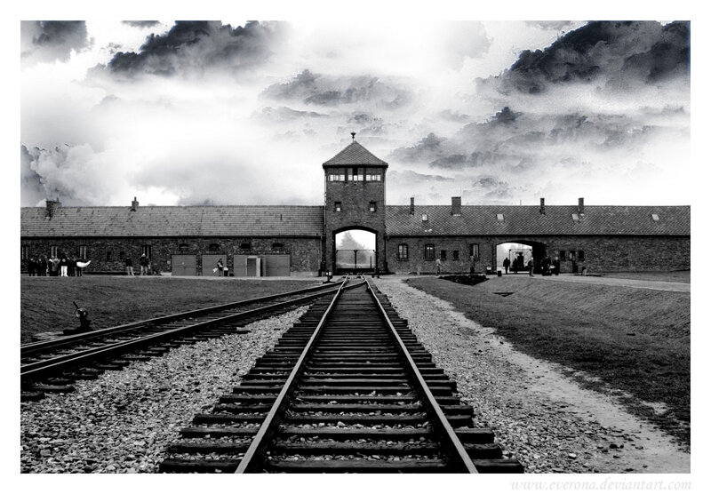 Auschwitz concentration camp entrance