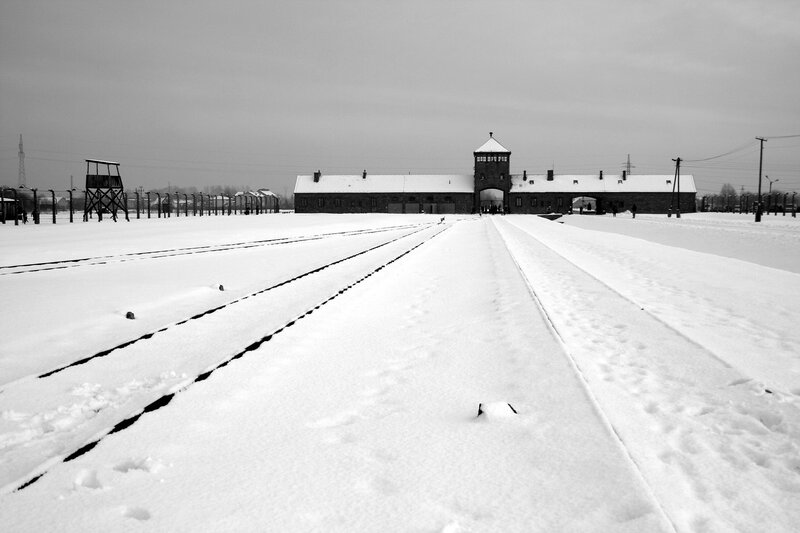 Auschwitz concentration camp entrance