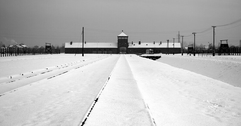 Auschwitz concentration camp entrance