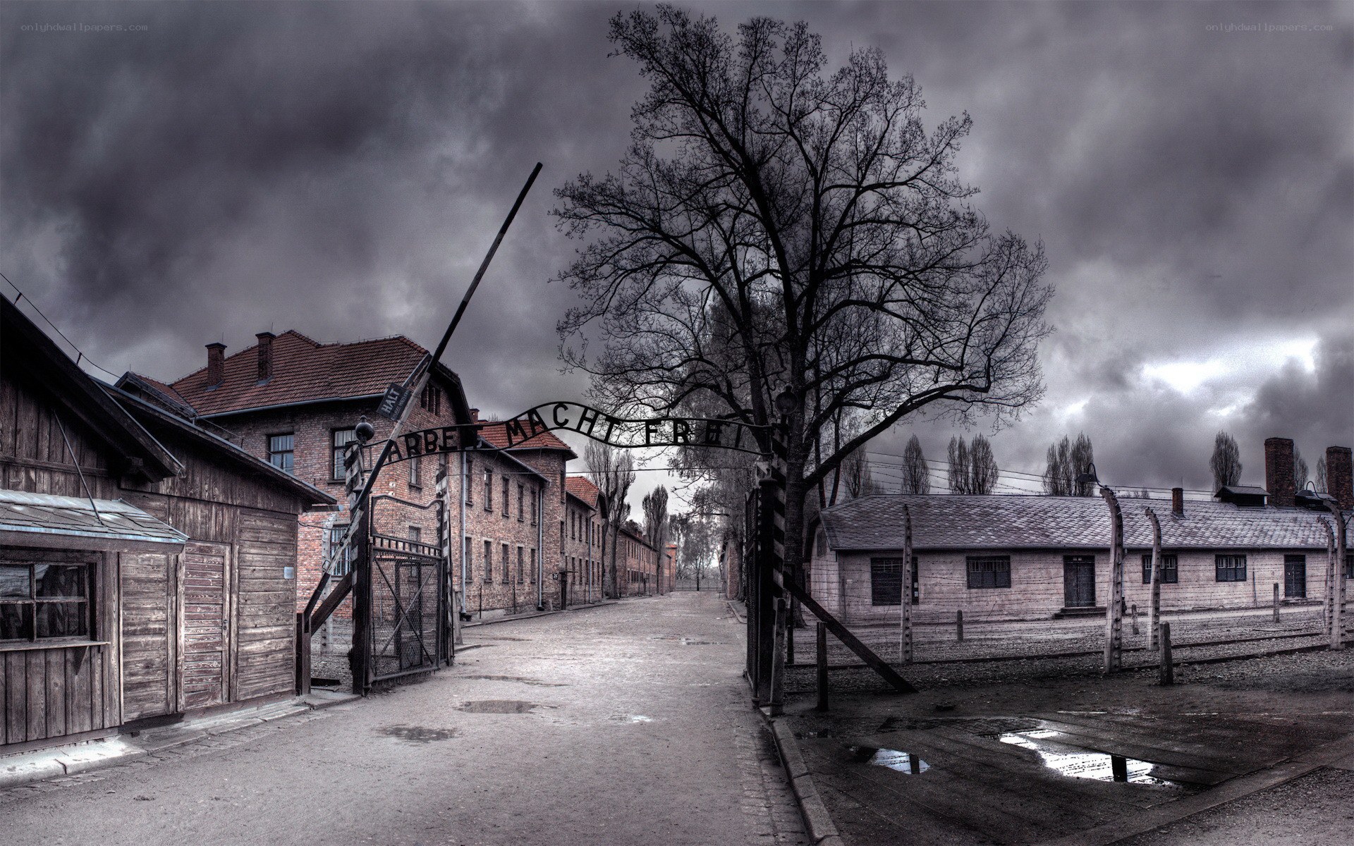 Auschwitz concentration camp entrance