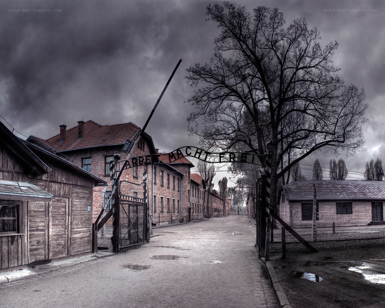 Auschwitz concentration camp entrance